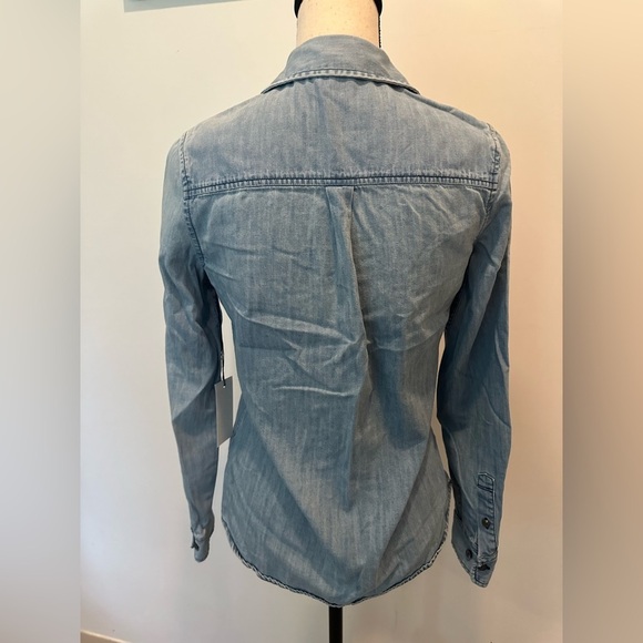 Adriano Goldschmied  Western Denim Jean Button Front Shirt Collared Womens SZ S - Picture 4 of 7